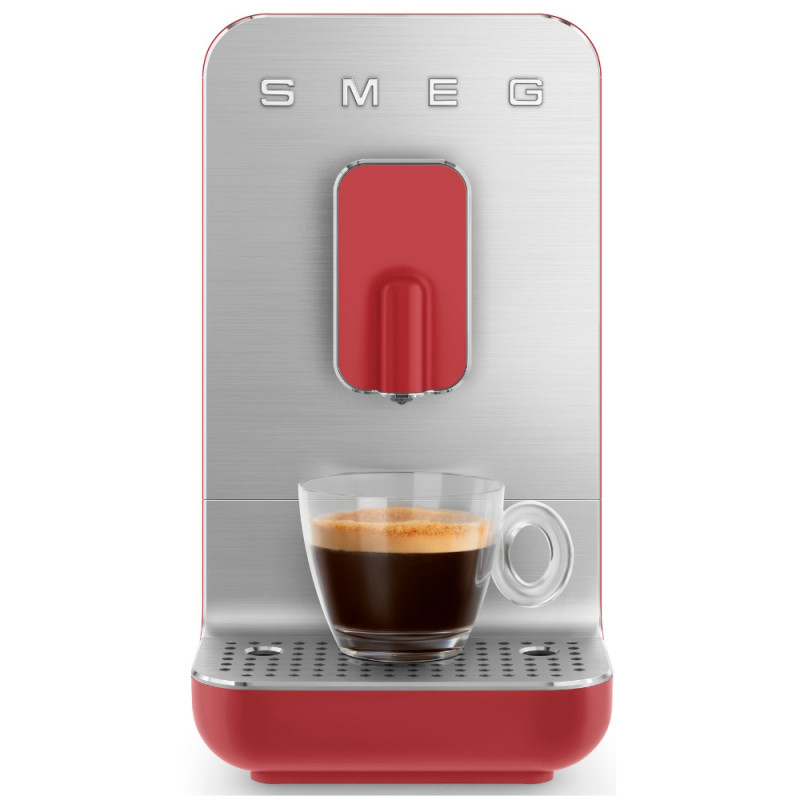 Еспресо машина SMEG Collezione BCC01RDMEU, 1350 W, 19 bar, 1.4 л, 8 функции, Вградена мелачка, Червен