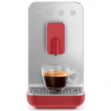 Еспресо машина SMEG Collezione BCC01RDMEU, 1350 W, 19 bar, 1.4 л, 8 функции, Вградена мелачка, Червен