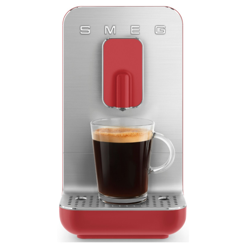 Еспресо машина SMEG Collezione BCC01RDMEU, 1350 W, 19 bar, 1.4 л, 8 функции, Вградена мелачка, Червен