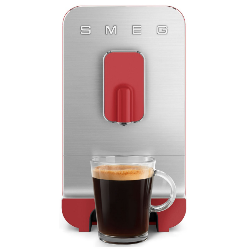 Еспресо машина SMEG Collezione BCC01RDMEU, 1350 W, 19 bar, 1.4 л, 8 функции, Вградена мелачка, Червен