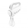 Ръчен миксер SMEG 50's Style HMF01WHEU, 250W, 9 скорости, Турбо, Скрит LED дисплей, Таймер, Аксесоари, Бял