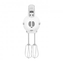 Ръчен миксер SMEG 50's Style HMF01WHEU, 250W, 9 скорости, Турбо, Скрит LED дисплей, Таймер, Аксесоари, Бял