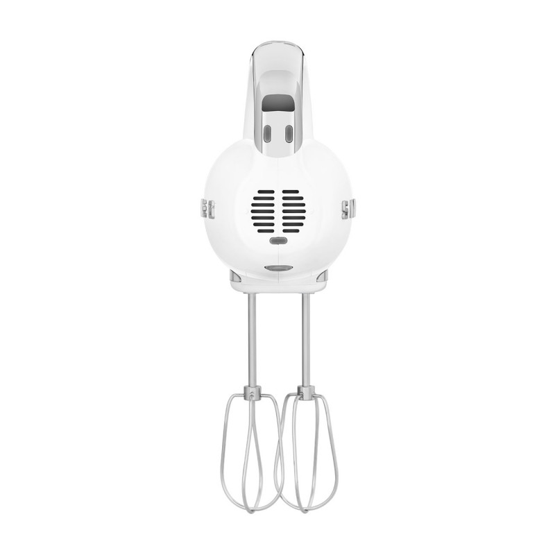 Ръчен миксер SMEG 50's Style HMF01WHEU, 250W, 9 скорости, Турбо, Скрит LED дисплей, Таймер, Аксесоари, Бял