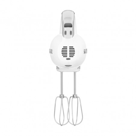 Ръчен миксер SMEG 50's Style HMF01WHEU, 250W, 9 скорости, Турбо, Скрит LED дисплей, Таймер, Аксесоари, Бял