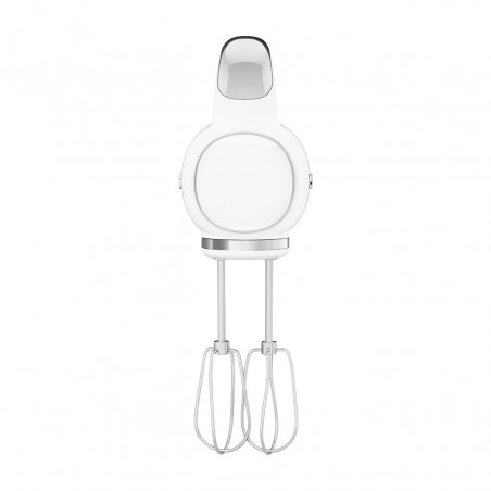 Ръчен миксер SMEG 50's Style HMF01WHEU, 250W, 9 скорости, Турбо, Скрит LED дисплей, Таймер, Аксесоари, Бял