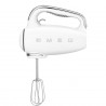 Ръчен миксер SMEG 50's Style HMF01WHEU, 250W, 9 скорости, Турбо, Скрит LED дисплей, Таймер, Аксесоари, Бял
