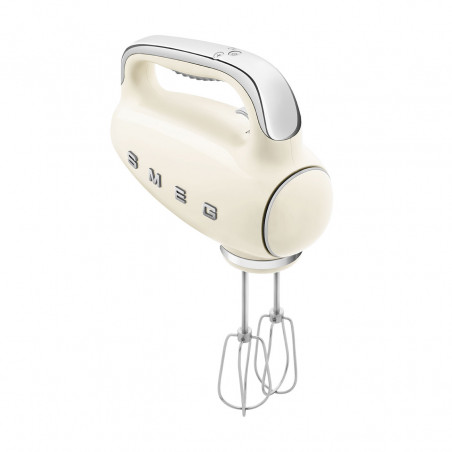Ръчен миксер SMEG 50's Style HMF01CREU, 250W, 9 скорости, Турбо, Скрит LED дисплей, Таймер, Аксесоари, Кремав