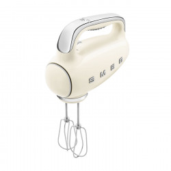Ръчен миксер SMEG 50's Style HMF01CREU, 250W, 9 скорости, Турбо, Скрит LED дисплей, Таймер, Аксесоари, Кремав