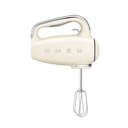 Ръчен миксер SMEG 50's Style HMF01CREU, 250W, 9 скорости, Турбо, Скрит LED дисплей, Таймер, Аксесоари, Кремав