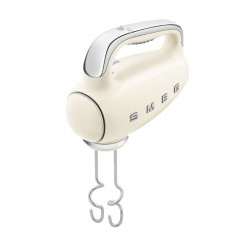 Ръчен миксер SMEG 50's Style HMF01CREU, 250W, 9 скорости, Турбо, Скрит LED дисплей, Таймер, Аксесоари, Кремав