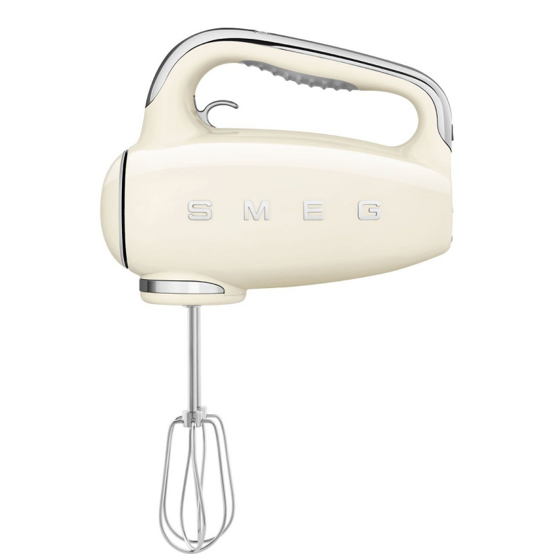 Ръчен миксер SMEG 50's Style HMF01CREU, 250W, 9 скорости, Турбо, Скрит LED дисплей, Таймер, Аксесоари, Кремав