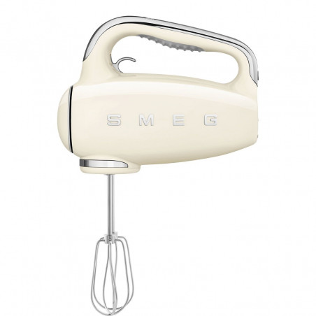 Ръчен миксер SMEG 50's Style HMF01CREU, 250W, 9 скорости, Турбо, Скрит LED дисплей, Таймер, Аксесоари, Кремав