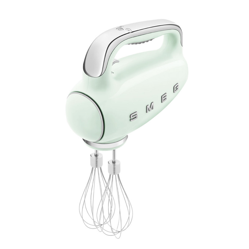 Ръчен миксер SMEG 50's Style HMF01PGEU, 250W, 9 скорости, Турбо, Скрит LED дисплей, Таймер, Аксесоари, Зелен