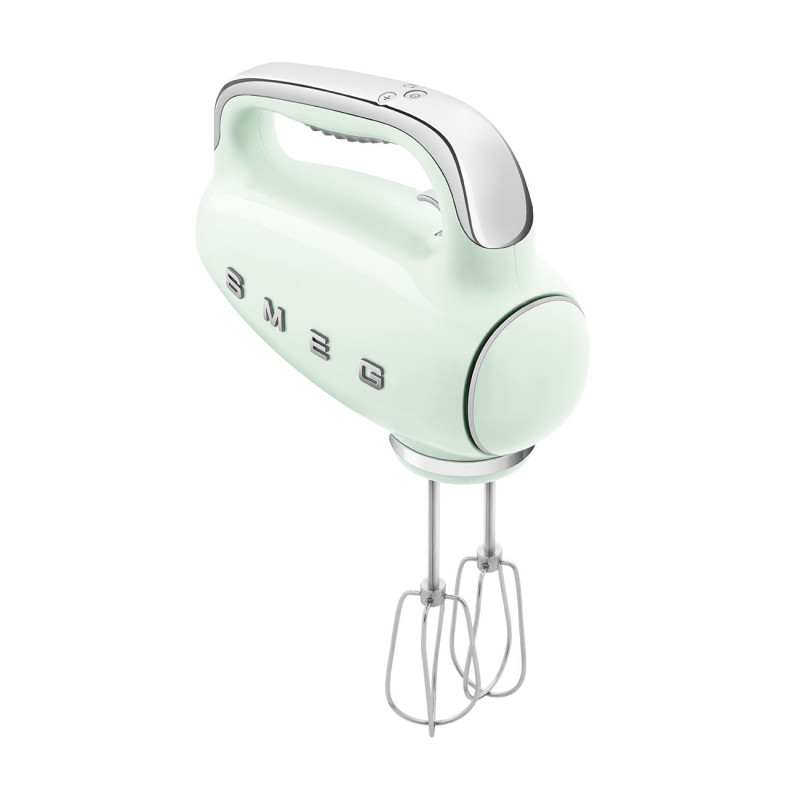 Ръчен миксер SMEG 50's Style HMF01PGEU, 250W, 9 скорости, Турбо, Скрит LED дисплей, Таймер, Аксесоари, Зелен