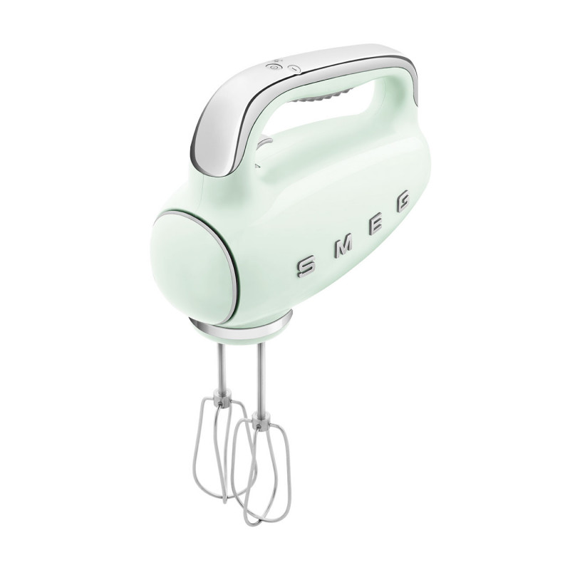 Ръчен миксер SMEG 50's Style HMF01PGEU, 250W, 9 скорости, Турбо, Скрит LED дисплей, Таймер, Аксесоари, Зелен