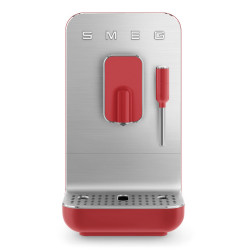 Еспресо машина SMEG Collezione BCC02RDMEU, 1350 W, 19 bar, 1.4 л, 8 функции, Вградена мелачка, Дюза за пара, Червен