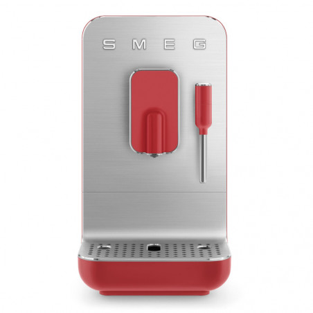 Еспресо машина SMEG Collezione BCC02RDMEU, 1350 W, 19 bar, 1.4 л, 8 функции, Вградена мелачка, Дюза за пара, Червен