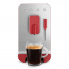 Еспресо машина SMEG Collezione BCC02RDMEU, 1350 W, 19 bar, 1.4 л, 8 функции, Вградена мелачка, Дюза за пара, Червен