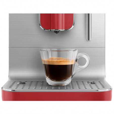 Еспресо машина SMEG Collezione BCC02RDMEU, 1350 W, 19 bar, 1.4 л, 8 функции, Вградена мелачка, Дюза за пара, Червен