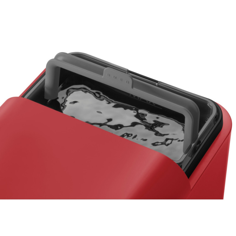 Еспресо машина SMEG Collezione BCC02RDMEU, 1350 W, 19 bar, 1.4 л, 8 функции, Вградена мелачка, Дюза за пара, Червен