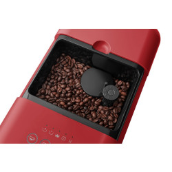 Еспресо машина SMEG Collezione BCC02RDMEU, 1350 W, 19 bar, 1.4 л, 8 функции, Вградена мелачка, Дюза за пара, Червен