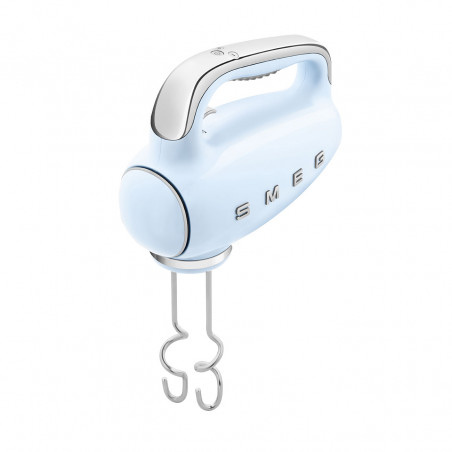 Ръчен миксер SMEG 50's Style HMF01PBEU, 250W, 9 скорости, Турбо, Скрит LED дисплей, Таймер, Аксесоари, Син