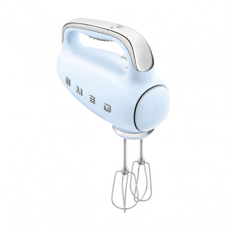 Ръчен миксер SMEG 50's Style HMF01PBEU, 250W, 9 скорости, Турбо, Скрит LED дисплей, Таймер, Аксесоари, Син