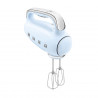 Ръчен миксер SMEG 50's Style HMF01PBEU, 250W, 9 скорости, Турбо, Скрит LED дисплей, Таймер, Аксесоари, Син