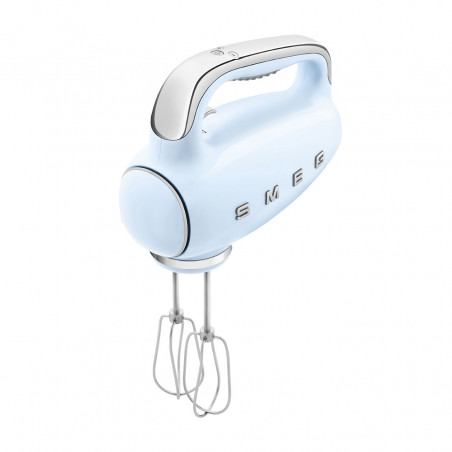 Ръчен миксер SMEG 50's Style HMF01PBEU, 250W, 9 скорости, Турбо, Скрит LED дисплей, Таймер, Аксесоари, Син