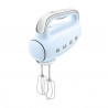Ръчен миксер SMEG 50's Style HMF01PBEU, 250W, 9 скорости, Турбо, Скрит LED дисплей, Таймер, Аксесоари, Син