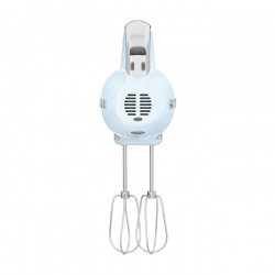 Ръчен миксер SMEG 50's Style HMF01PBEU, 250W, 9 скорости, Турбо, Скрит LED дисплей, Таймер, Аксесоари, Син