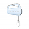 Ръчен миксер SMEG 50's Style HMF01PBEU, 250W, 9 скорости, Турбо, Скрит LED дисплей, Таймер, Аксесоари, Син
