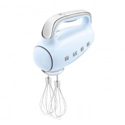 Ръчен миксер SMEG 50's Style HMF01PBEU, 250W, 9 скорости, Турбо, Скрит LED дисплей, Таймер, Аксесоари, Син