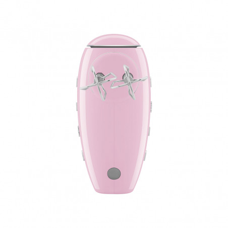 Ръчен миксер SMEG 50's Style HMF01PKEU, 250W, 9 скорости, Турбо, Скрит LED дисплей, Таймер, Аксесоари, Розов