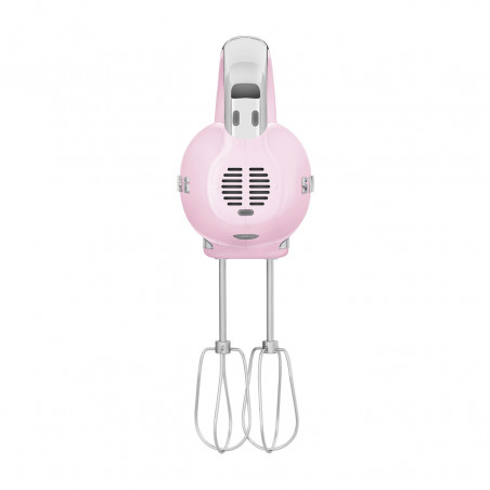 Ръчен миксер SMEG 50's Style HMF01PKEU, 250W, 9 скорости, Турбо, Скрит LED дисплей, Таймер, Аксесоари, Розов