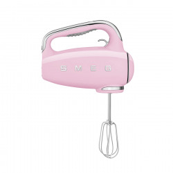 Ръчен миксер SMEG 50's Style HMF01PKEU, 250W, 9 скорости, Турбо, Скрит LED дисплей, Таймер, Аксесоари, Розов
