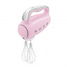 Ръчен миксер SMEG 50's Style HMF01PKEU, 250W, 9 скорости, Турбо, Скрит LED дисплей, Таймер, Аксесоари, Розов