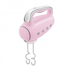 Ръчен миксер SMEG 50's Style HMF01PKEU, 250W, 9 скорости, Турбо, Скрит LED дисплей, Таймер, Аксесоари, Розов