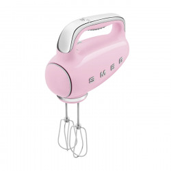 Ръчен миксер SMEG 50's Style HMF01PKEU, 250W, 9 скорости, Турбо, Скрит LED дисплей, Таймер, Аксесоари, Розов
