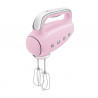 Ръчен миксер SMEG 50's Style HMF01PKEU, 250W, 9 скорости, Турбо, Скрит LED дисплей, Таймер, Аксесоари, Розов