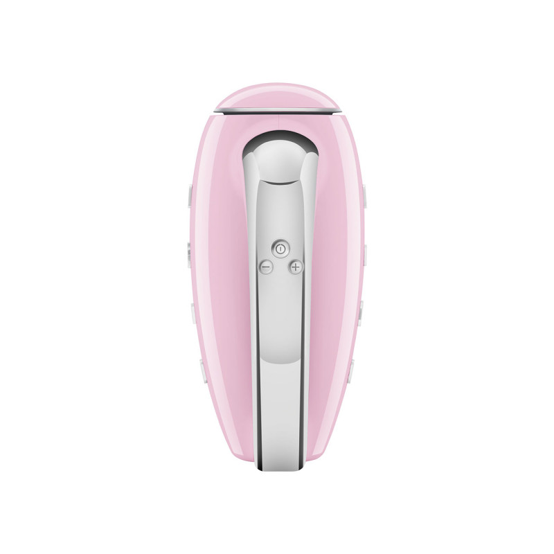 Ръчен миксер SMEG 50's Style HMF01PKEU, 250W, 9 скорости, Турбо, Скрит LED дисплей, Таймер, Аксесоари, Розов