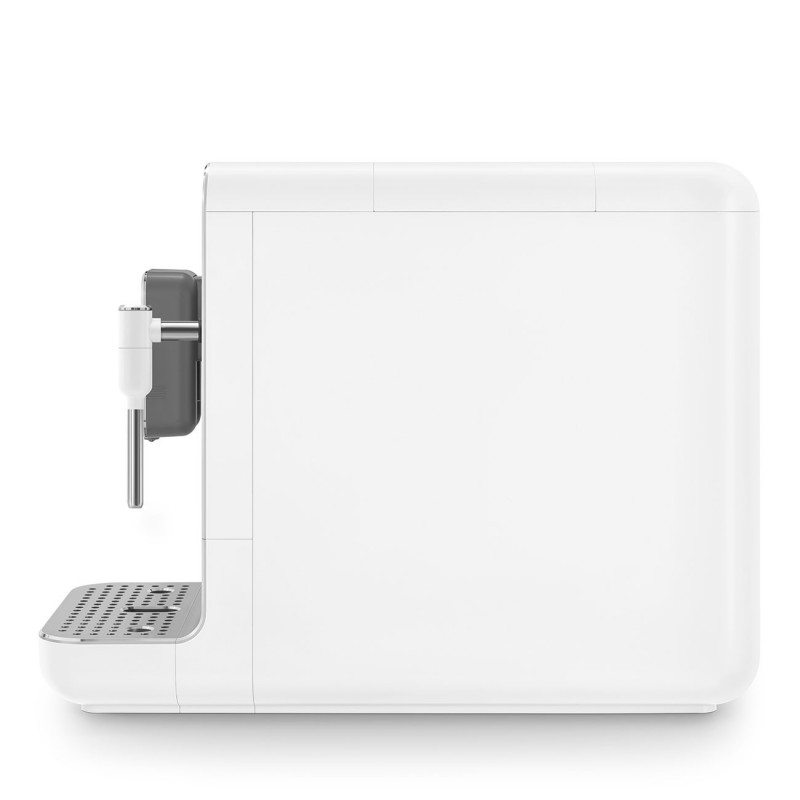Еспресо машина SMEG Collezione BCC12WHMEU, 1350 W, 19 bar, 1.4 л, 8 функции, Вградена мелачка, Дюза за пара, Бял