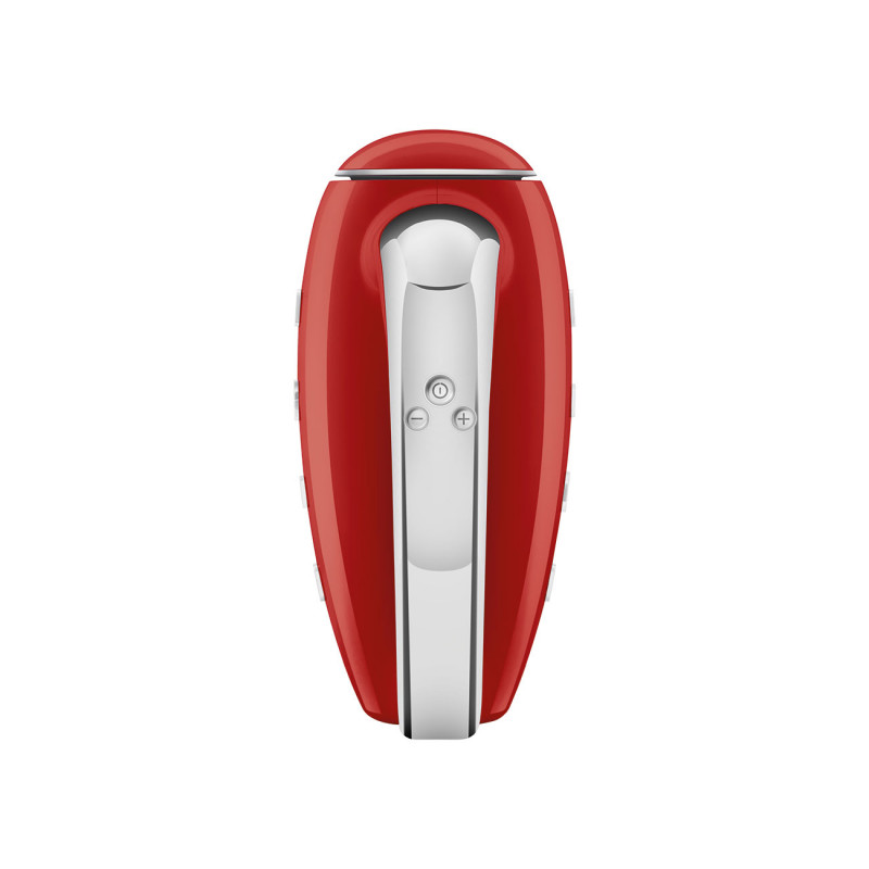 Ръчен миксер SMEG 50's Style HMF01RDEU, 250W, 9 скорости, Турбо, Скрит LED дисплей, Таймер, Аксесоари, Червен