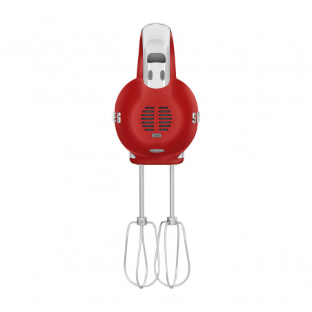 Ръчен миксер SMEG 50's Style HMF01RDEU, 250W, 9 скорости, Турбо, Скрит LED дисплей, Таймер, Аксесоари, Червен