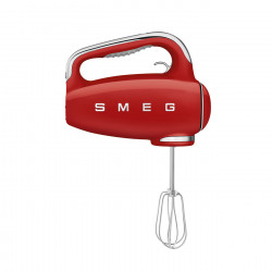 Ръчен миксер SMEG 50's Style HMF01RDEU, 250W, 9 скорости, Турбо, Скрит LED дисплей, Таймер, Аксесоари, Червен