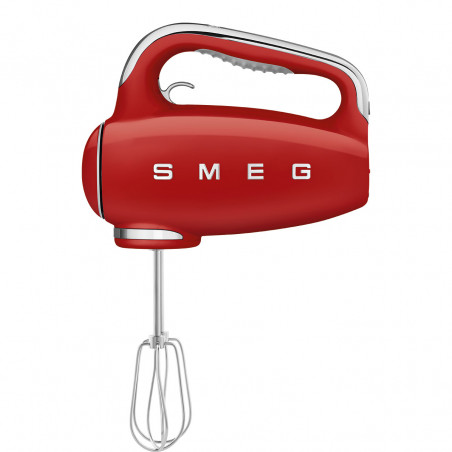 Ръчен миксер SMEG 50's Style HMF01RDEU, 250W, 9 скорости, Турбо, Скрит LED дисплей, Таймер, Аксесоари, Червен