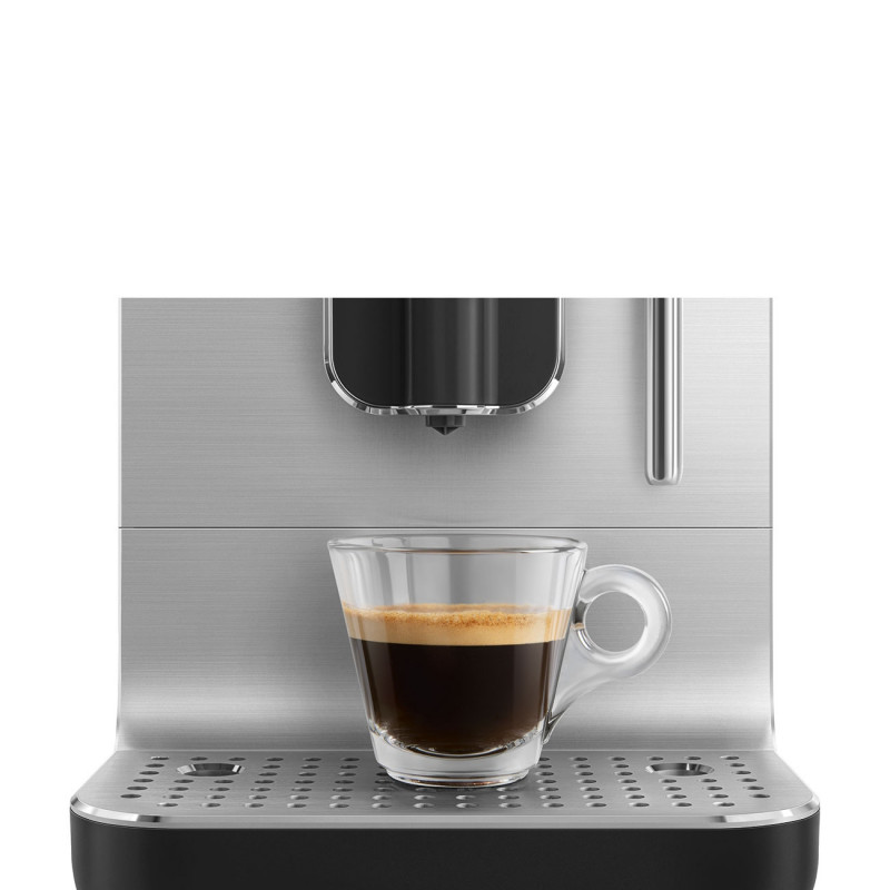 Еспресо машина SMEG Collezione BCC12BLMEU, 1350 W, 19 bar, 1.4 л, 8 функции, Вградена мелачка, Дюза за пара, Черен