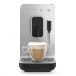 Еспресо машина SMEG Collezione BCC12BLMEU, 1350 W, 19 bar, 1.4 л, 8 функции, Вградена мелачка, Дюза за пара, Черен