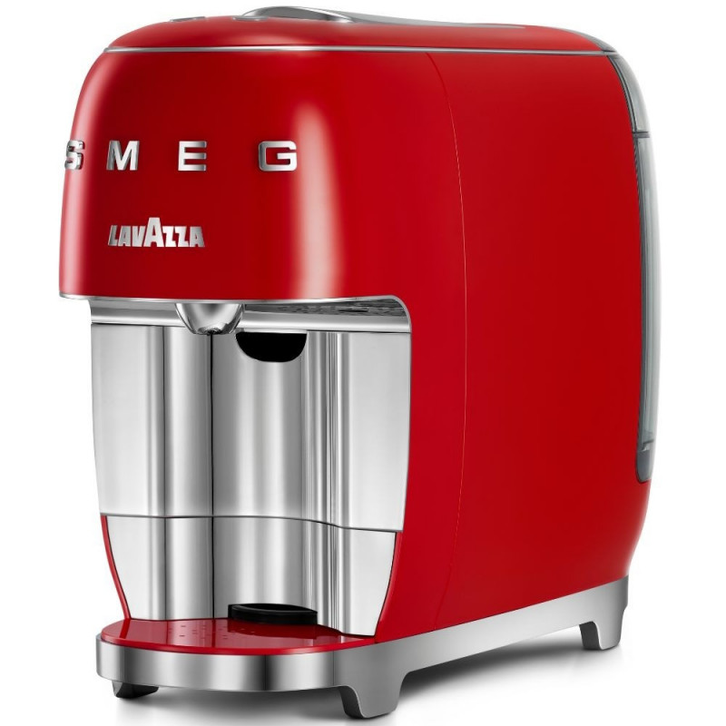 Еспресо машина за капсули SMEG Lavazza A Modo Mio LM200, 1250 W, 10 bar, 0.9 л, Бързо загряване, Червен