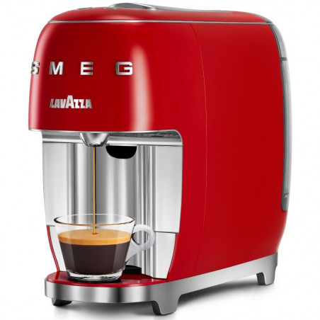 Еспресо машина за капсули SMEG Lavazza A Modo Mio LM200, 1250 W, 10 bar, 0.9 л, Бързо загряване, Червен